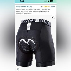 NWT NICEWIN Mens 4D Padded Bike Shorts Anti-slip Leg Cycling Underwear